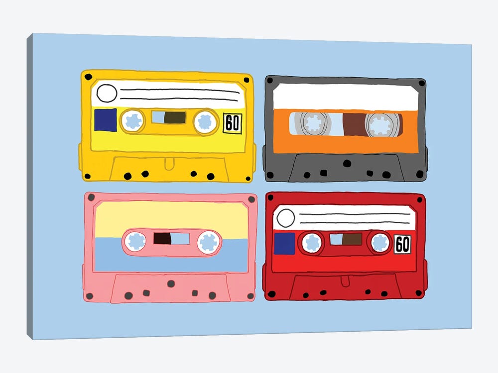 Cassette Tapes by Jaymie Metz 1-piece Canvas Art