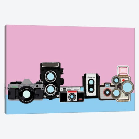 Cameras Pink And Blue Canvas Print #JYM167} by Jaymie Metz Canvas Print