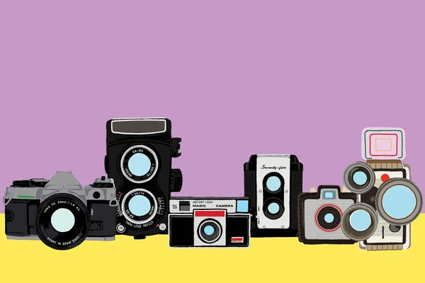 Photography As A Hobby: Cameras Lavender And Yellow by Jaymie Metz