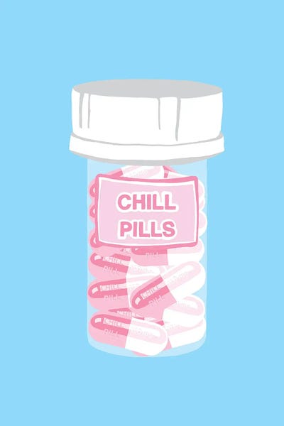Pills: Chill Pill Bottle Blue by Jaymie Metz