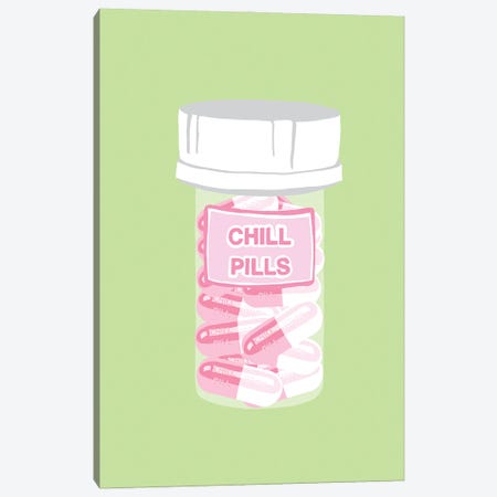 Chill Pill Bottle Mint Canvas Print #JYM181} by Jaymie Metz Canvas Art