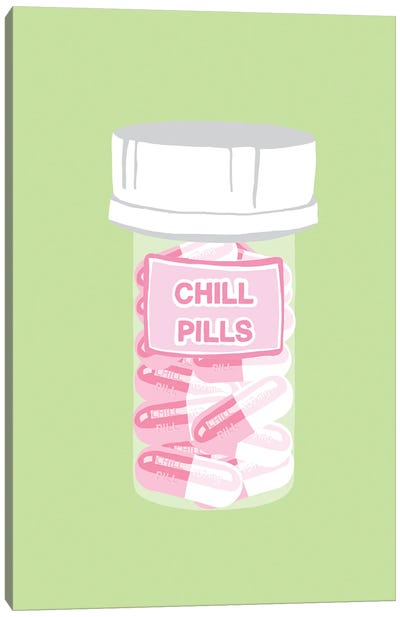 Chill Pill Bottle Mint Canvas Art Print - Jaymie Metz