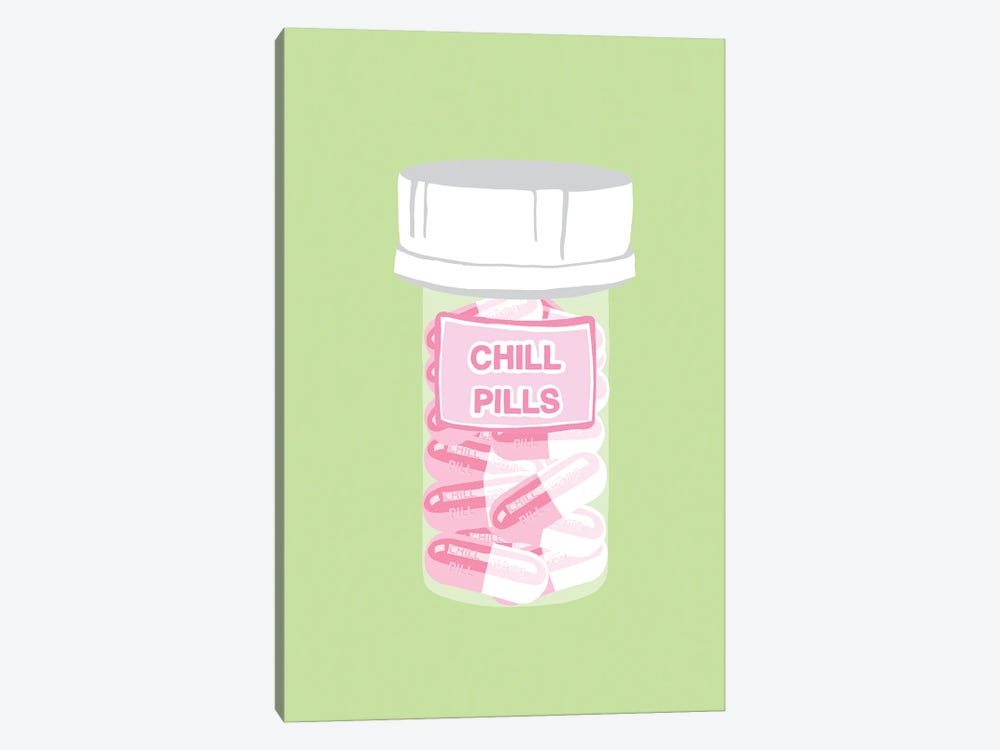 Chill Pill Bottle Mint by Jaymie Metz 1-piece Art Print