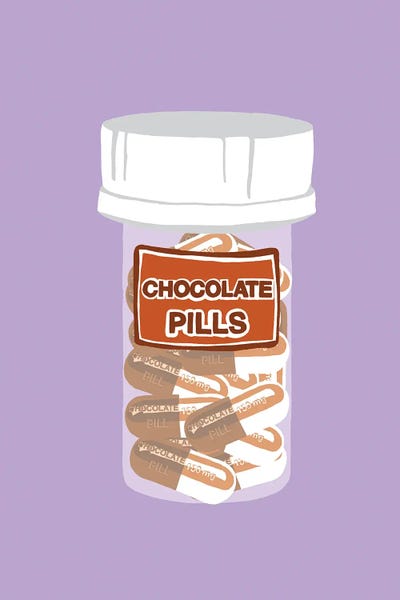 Jaymie Metz: Chocolate Pill Bottle Lavender by Jaymie Metz