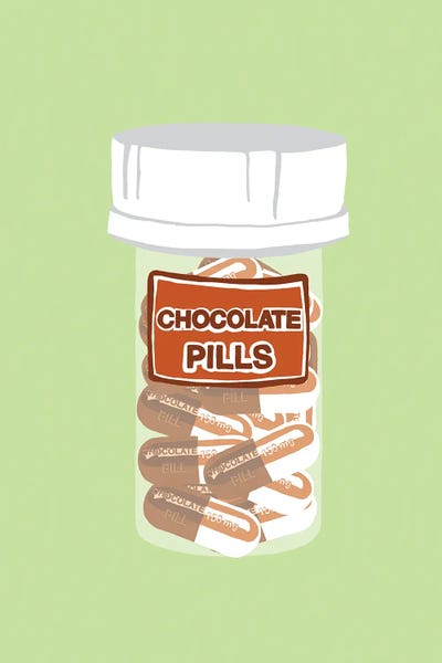 Pop Art Kitchen: Chocolate Pill Bottle Mint by Jaymie Metz