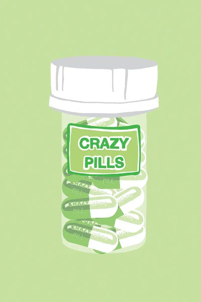 Pills: Crazy Pill Bottle Mint by Jaymie Metz