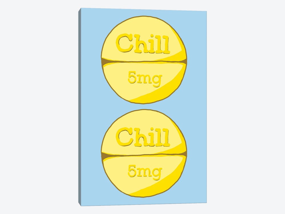 Chill Chill Pill Blue by Jaymie Metz 1-piece Canvas Print