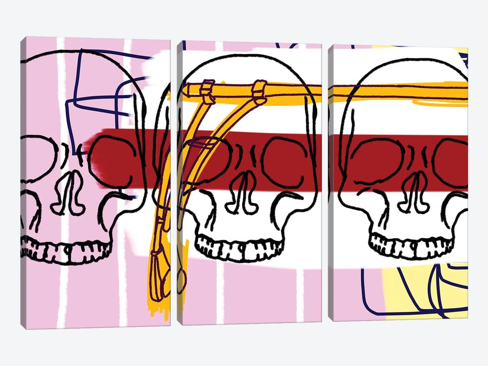 3 Knuckle Heads by Jaymie Metz 3-piece Canvas Art Print