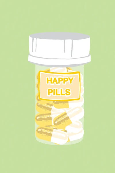 Pills: Happy Pill Bottle Mint by Jaymie Metz