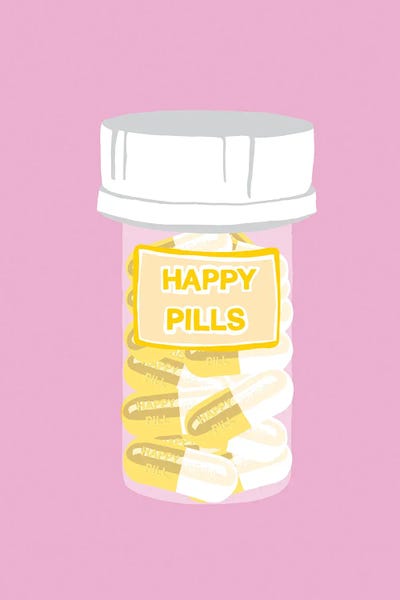 Jaymie Metz: Happy Pill Bottle Pink by Jaymie Metz