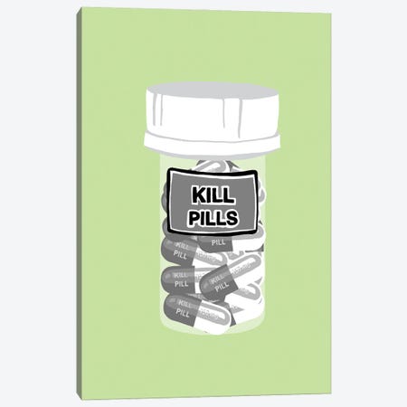 Kill Pill Bottle Mint Canvas Print #JYM205} by Jaymie Metz Canvas Art