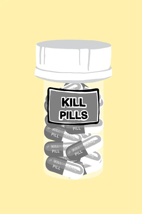 Kill Pill Bottle Yellow