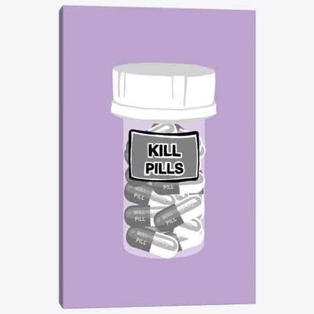 Kill Pill Bottle Lavender Canvas Print #JYM208} by Jaymie Metz Art Print