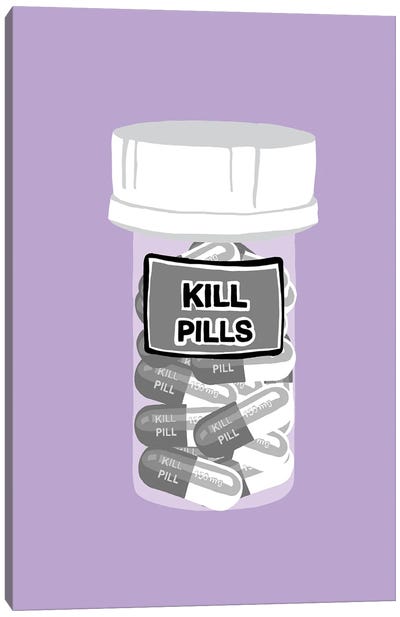 Kill Pill Bottle Lavender Canvas Art Print - Jaymie Metz