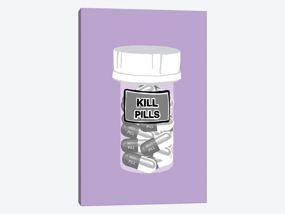 Kill Pill Bottle Lavender by Jaymie Metz 1-piece Canvas Artwork
