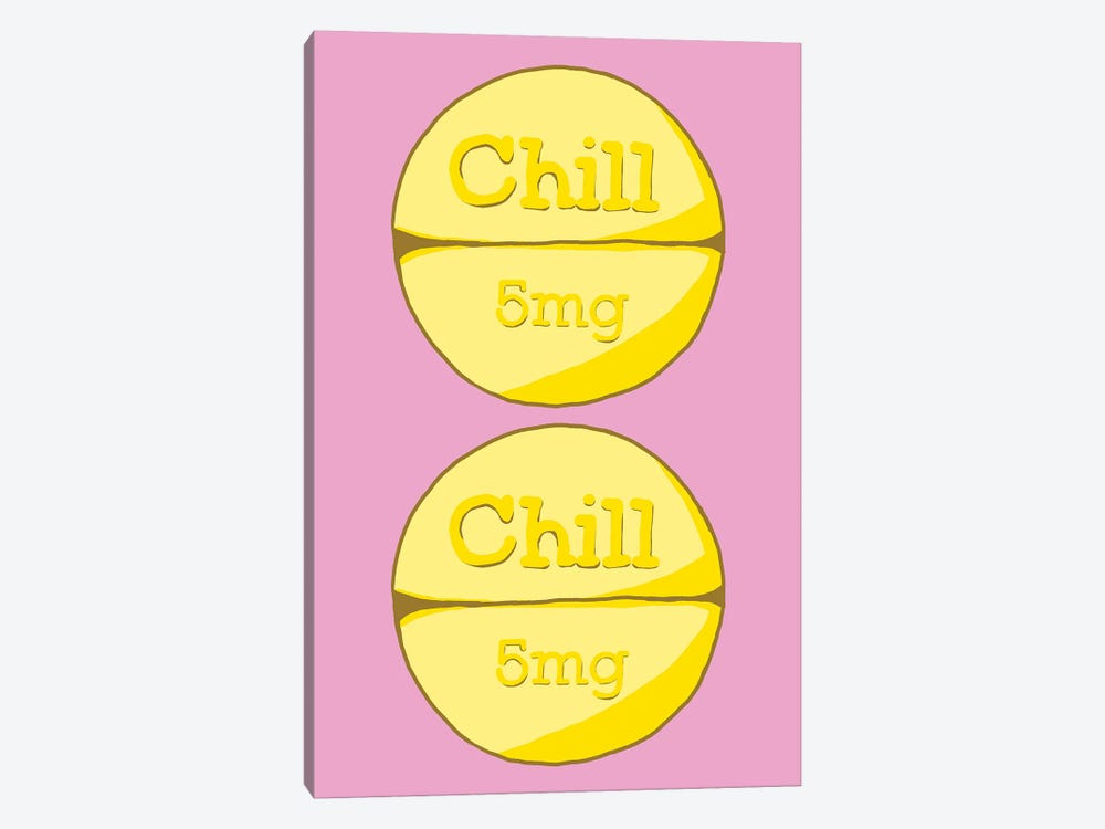 Chill Chill Pill Pink by Jaymie Metz 1-piece Canvas Print