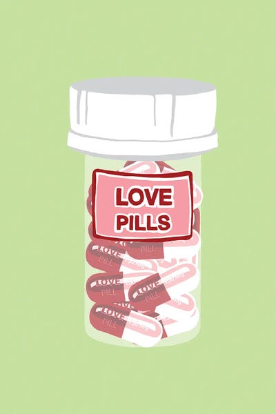 Pills: Love Pill Bottle Mint by Jaymie Metz