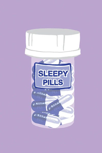 Pills: Sleepy Pill Bottle Lavender by Jaymie Metz
