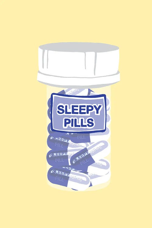 Sleepy Pill Bottle Yellow