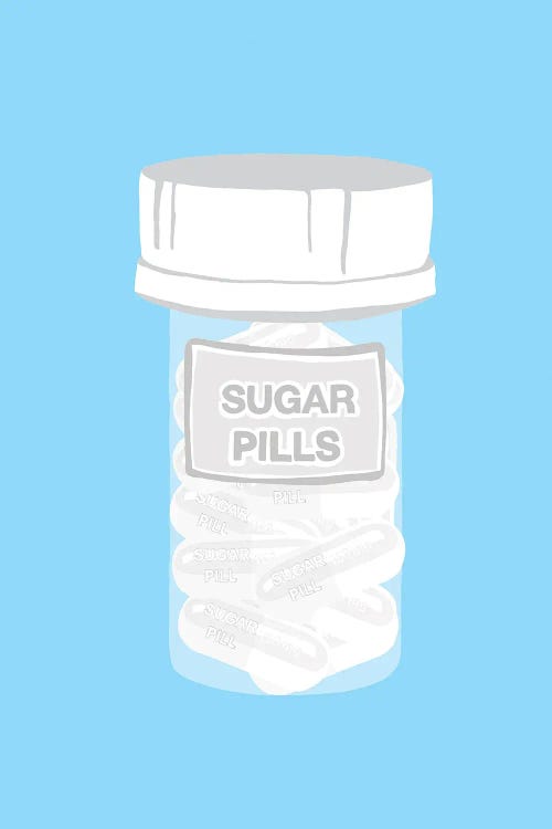 Sugar Pill Bottle Blue