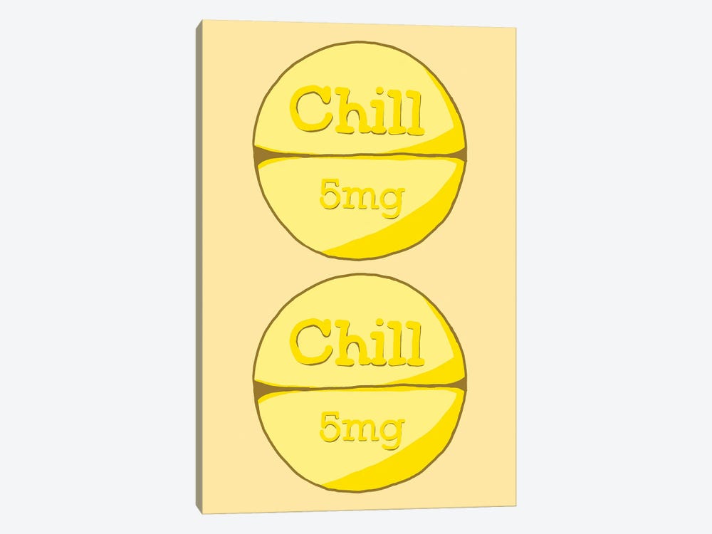 Chill Chill Pill Yellow by Jaymie Metz 1-piece Canvas Art