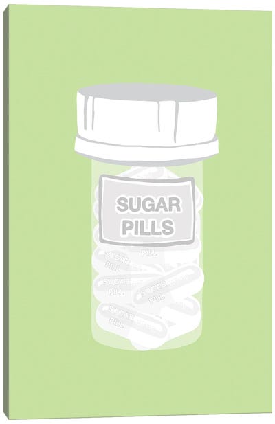 Sugar Pill Bottle Mint Canvas Art Print - Pills