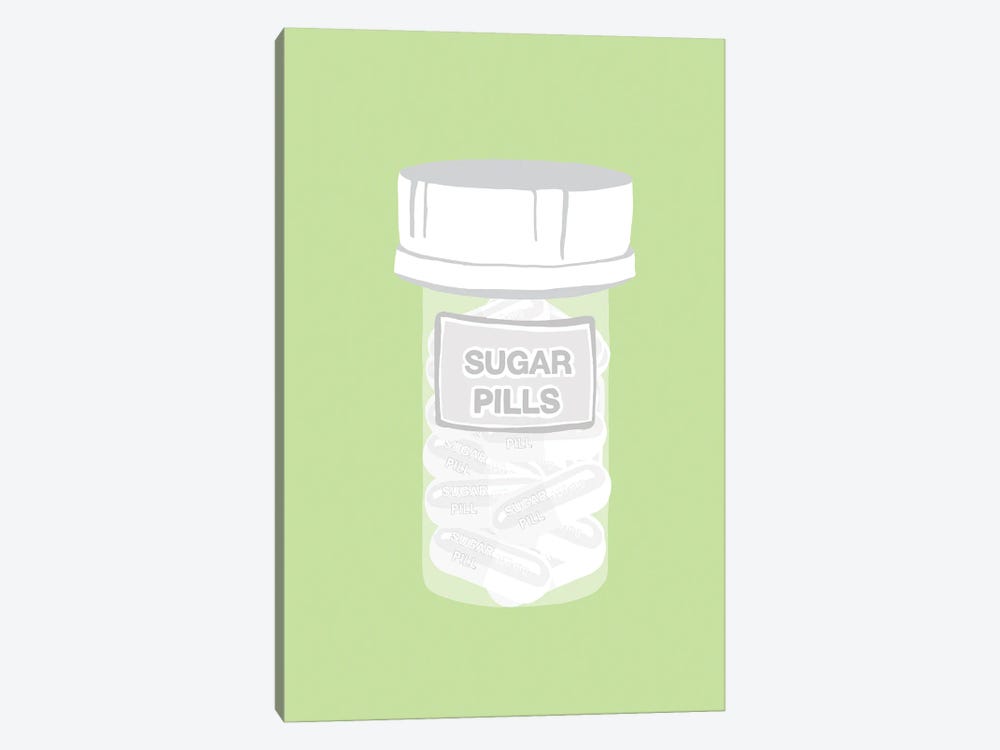 Sugar Pill Bottle Mint by Jaymie Metz 1-piece Canvas Art Print