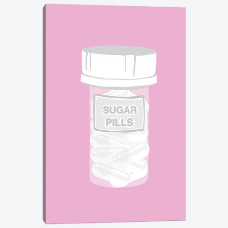 Sugar Pill Bottle Pink Canvas Print #JYM222} by Jaymie Metz Art Print