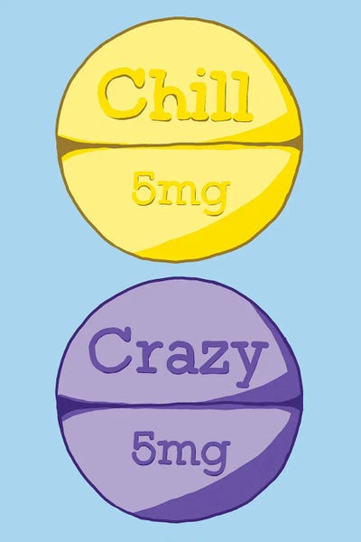 Pills: Chill Crazy Pill Blue by Jaymie Metz