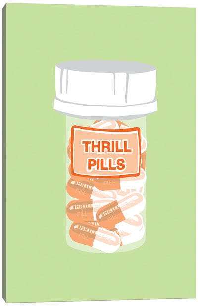 Thrill Pill Bottle Mint Canvas Art Print - Pills