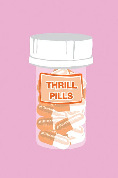 Pills: Thrill Pill Bottle Pink by Jaymie Metz