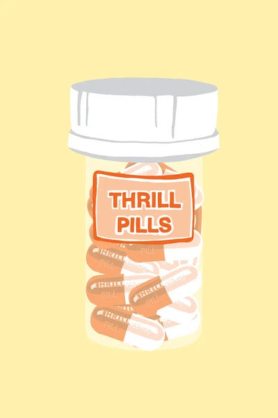 Pills: Thrill Pill Bottle Yellow by Jaymie Metz