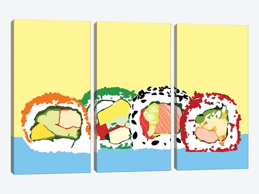 Sushi Rolls by Jaymie Metz 3-piece Canvas Artwork