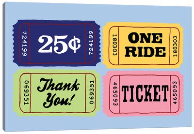 25 Cent One Ride Thank You Ticket Canvas Art Print - Jaymie Metz