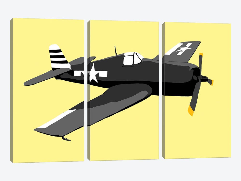 WWII Plane 1 by Jaymie Metz 3-piece Canvas Wall Art