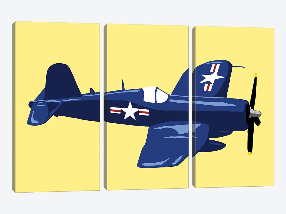 WWII Plane 6 by Jaymie Metz 3-piece Canvas Artwork