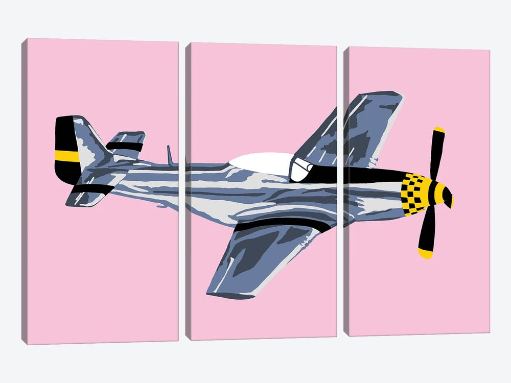 WWII Plane 7 by Jaymie Metz 3-piece Canvas Print