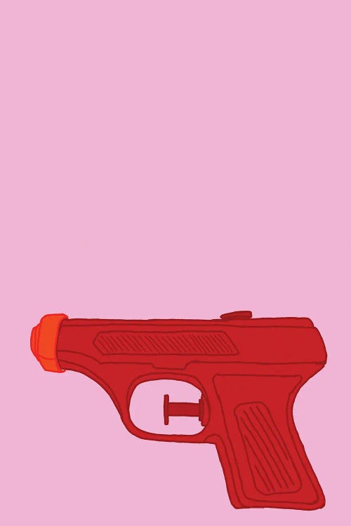 Red Squirt Gun Pink by Jaymie Metz wall art