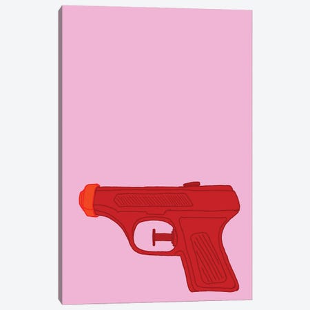 Red Squirt Gun Pink Canvas Print #JYM265} by Jaymie Metz Canvas Wall Art