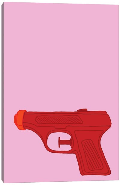 Red Squirt Gun Pink Canvas Art Print - Jaymie Metz