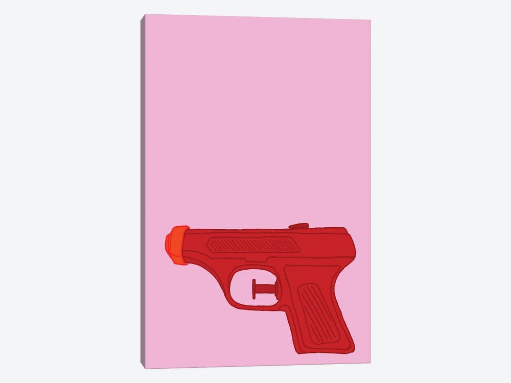 Red Squirt Gun Pink by Jaymie Metz 1-piece Canvas Print