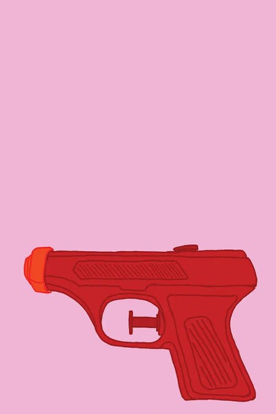 Weapons & Artillery: Red Squirt Gun Pink by Jaymie Metz