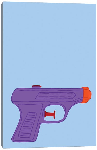 Purple Squirt Gun Blue Canvas Art Print - Jaymie Metz
