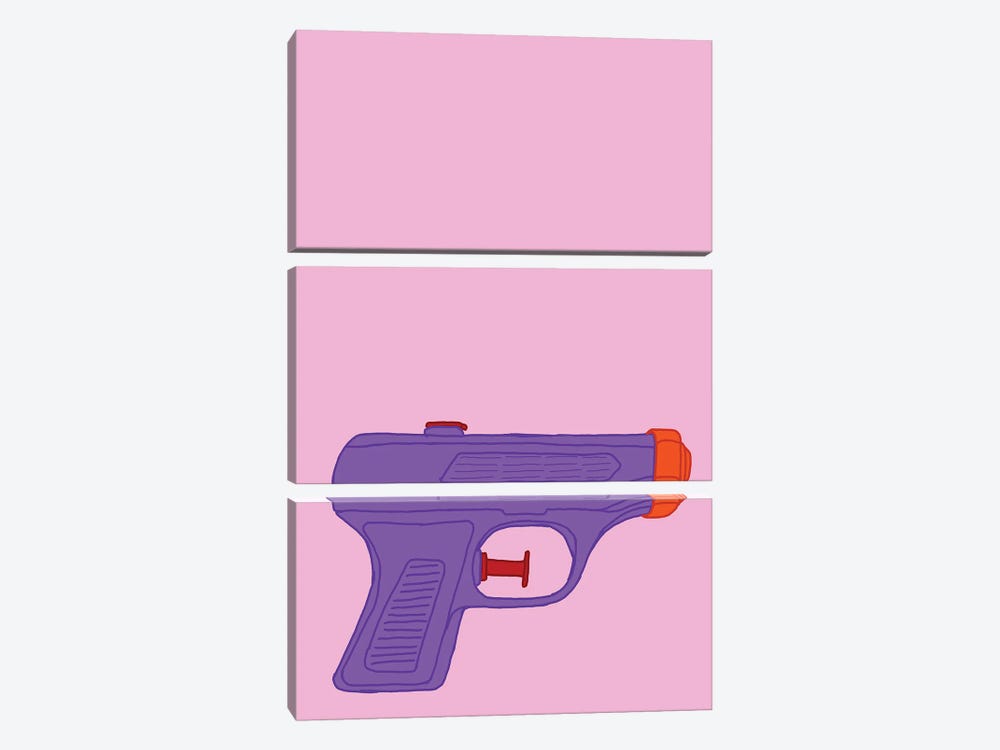 Purple Squirt Gun Pink by Jaymie Metz 3-piece Art Print