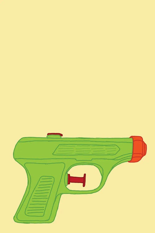Green Squirt Gun Yellow by Jaymie Metz wall art