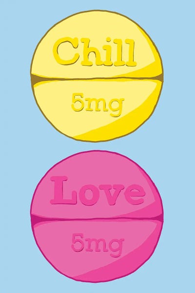 Pills: Chill Love Pill Blue by Jaymie Metz