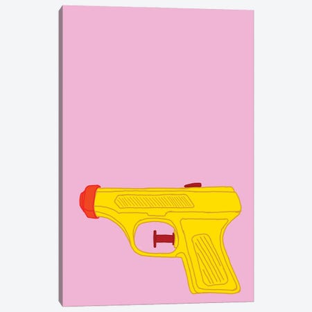 Yellow Squirt Gun Pink Canvas Print #JYM283} by Jaymie Metz Art Print