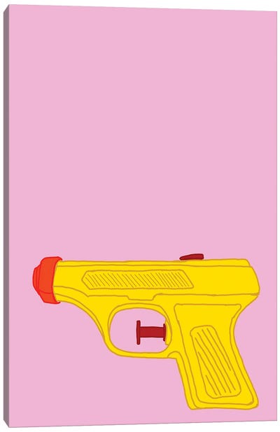 Yellow Squirt Gun Pink Canvas Art Print - Jaymie Metz