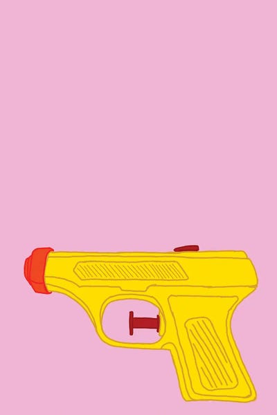 Weapons & Artillery: Yellow Squirt Gun Pink by Jaymie Metz