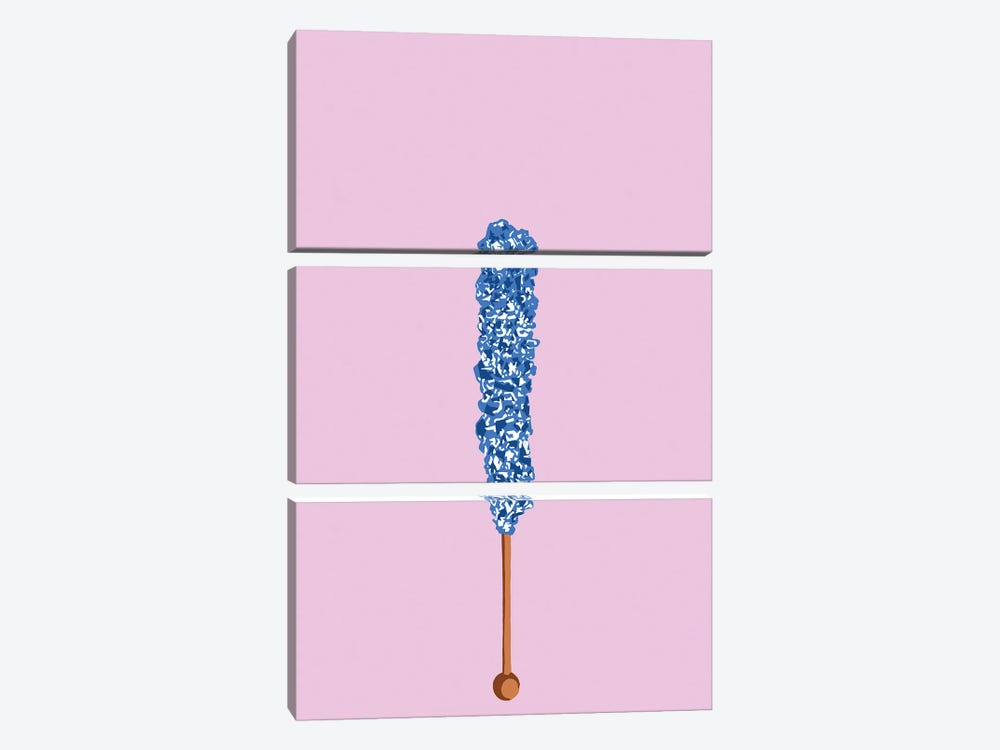Blue Rock Candy Pink by Jaymie Metz 3-piece Canvas Print